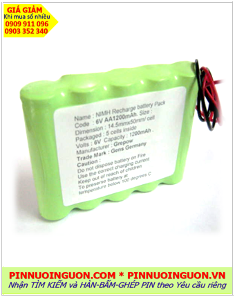 Pin sạc 6v-AA1200mAh, Pin chuông cửa Pin sạc NiMh 6v-AA1200mAh /Nhận hàn bấm ghép Pin theo yêu cầu